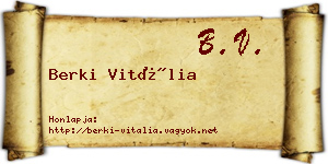 Berki Vitália névjegykártya